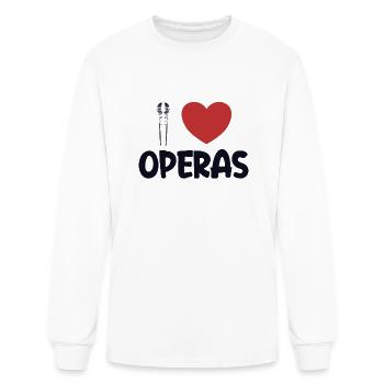I love Operas Opera House Tenor Singer Vocalist - Men's Long Sleeve T-Shirt - white - Front