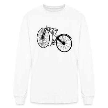Black And White Drawing Bicyclette - Men's Long Sleeve T-Shirt - white - Front