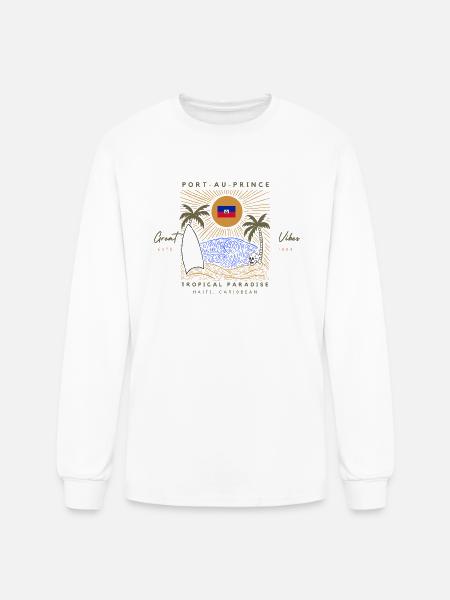 Port-au-Prince, Haiti - Men's Long Sleeve T-Shirt - white