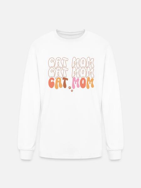 Cat Mom - Men's Long Sleeve T-Shirt - white
