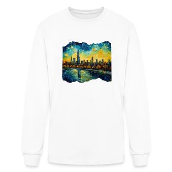 Chicago Illinois Cityscape Windy City Brilliance - Men's Long Sleeve T-Shirt - white - Front