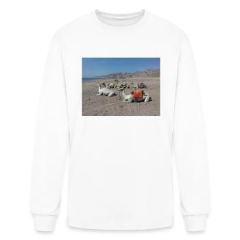 Five camels are sitting opposite the Red Sea - Men's Long Sleeve T-Shirt - white - Front