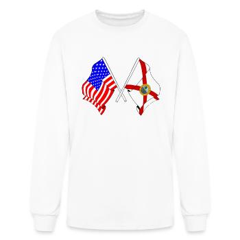 Drapeau des États-Unis et de l’État de la Floride - T-shirt à manches longues Homme - blanc - Devant