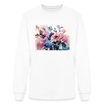 Watercolor Flowers - Men's Long Sleeve T-Shirt - white - Front