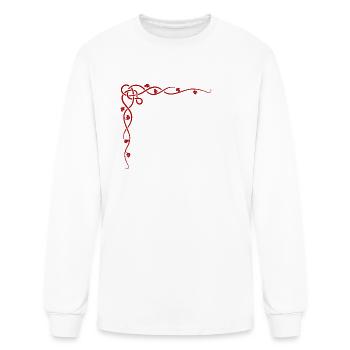 Red knot corner border - Men's Long Sleeve T-Shirt - white - Front