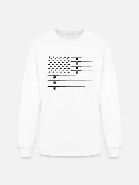 Patriotic USA American Flag - Men's Long Sleeve T-Shirt - white