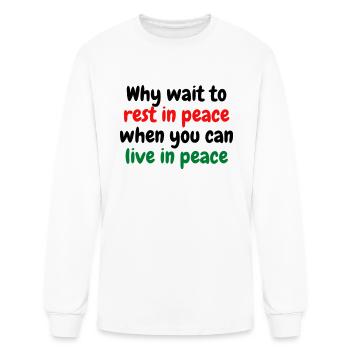 Live In Peace - Men's Long Sleeve T-Shirt - white - Front