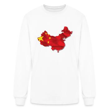 China Flag in China Map - Men's Long Sleeve T-Shirt - white - Front