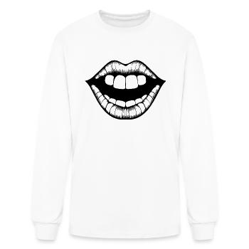 Lips Kissing Mouth Smooch - Men's Long Sleeve T-Shirt - white - Front