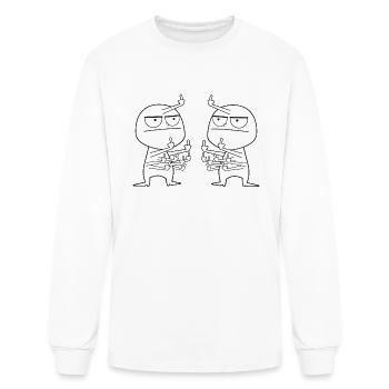 Middle Finger Maniac - Men's Long Sleeve T-Shirt - white - Front