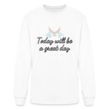 today will be a great day - Men's Long Sleeve T-Shirt - white - Front