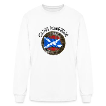 Nœud et drapeau en tartan du clan MacLean - T-shirt à manches longues Homme - blanc - Devant