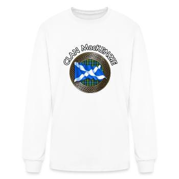 Nœud et drapeau en tartan du clan MacKenzie - T-shirt à manches longues Homme - blanc - Devant