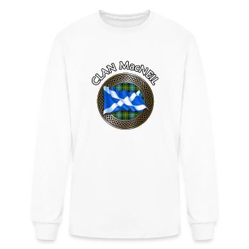 Nœud et drapeau en tartan du clan MacNeil - T-shirt à manches longues Homme - blanc - Devant