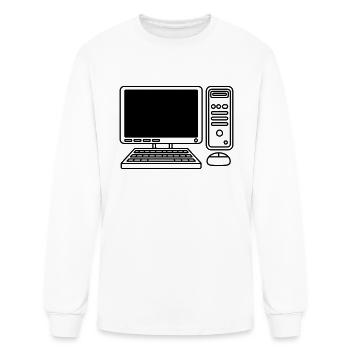 screen keyboard mouse computer - Men's Long Sleeve T-Shirt - white - Front