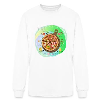 Pizza Recipe Love It Seafood Tomato Pepperoni - Men's Long Sleeve T-Shirt - white - Front