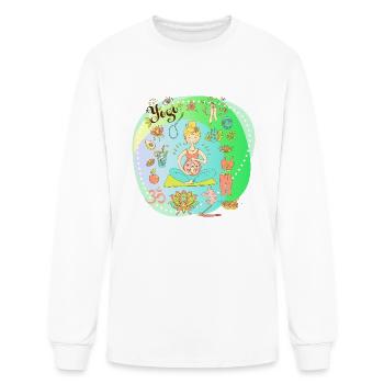 Yoga Stuff For Pregnant Mother Mats Blocks Straps - Men's Long Sleeve T-Shirt - white - Front