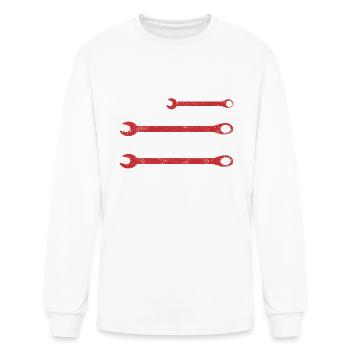 Wrench Nuts USA Flag Spanner Patriotic Mechanic - Men's Long Sleeve T-Shirt - white - Front