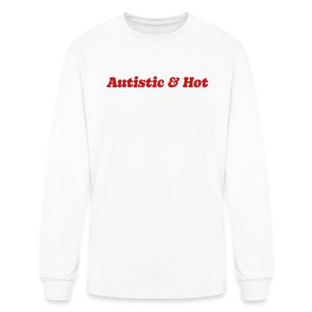 Autistic & Hot - Men's Long Sleeve T-Shirt - white - Front