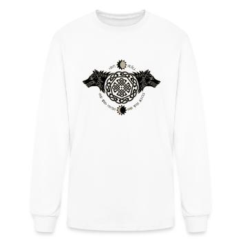 Skoll And I Wolf Fenrir Norse Nordic Symbol - Men's Long Sleeve T-Shirt - white - Front