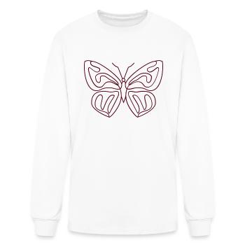 Butterfly Outline - Men's Long Sleeve T-Shirt - white - Front