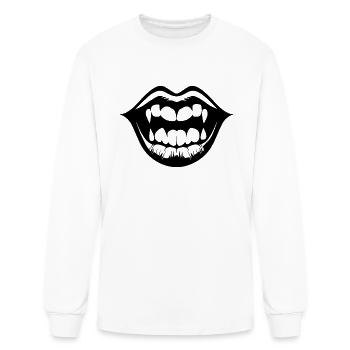 Lips Kissing Mouth Smooch - Men's Long Sleeve T-Shirt - white - Front