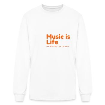 Life’s better with beats – stay sharp, not flat! - Men's Long Sleeve T-Shirt - white - Front