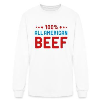 All American Beef - Men's Long Sleeve T-Shirt - white - Front