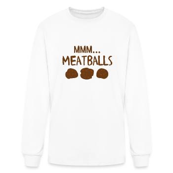 mmm meatballs - Men's Long Sleeve T-Shirt - white - Front