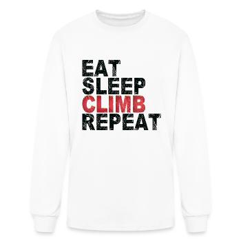 Eat Sleep Climb Repeat Climbing - Men's Long Sleeve T-Shirt - white - Front