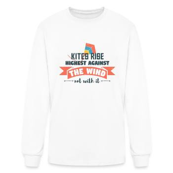 Kite Rise Highest Against The Wind Not With It - Men's Long Sleeve T-Shirt - white - Front