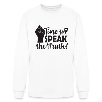 Time To Speak The Truth - Men's Long Sleeve T-Shirt - white - Front