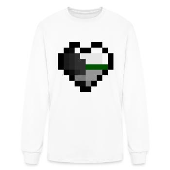 Pixel Heart Demiromantic - Men's Long Sleeve T-Shirt - white - Front