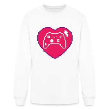 Pixel Heart Gamer - Men's Long Sleeve T-Shirt - white - Front