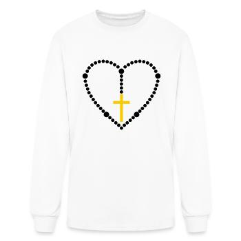 Rosary with Cross - Men's Long Sleeve T-Shirt - white - Front
