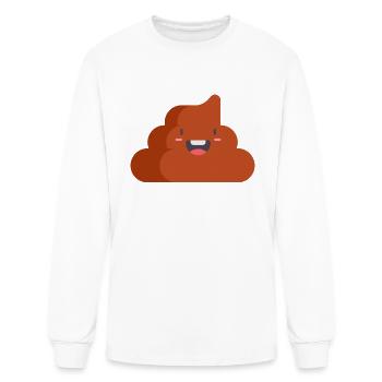 funny poop - Men's Long Sleeve T-Shirt - white - Front