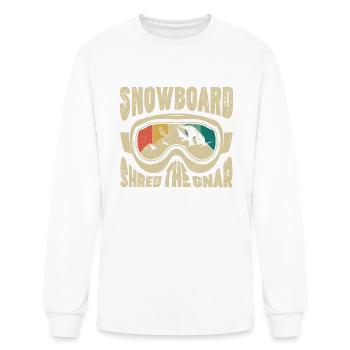Snowboard Shred The Gnar - Men's Long Sleeve T-Shirt - white - Front