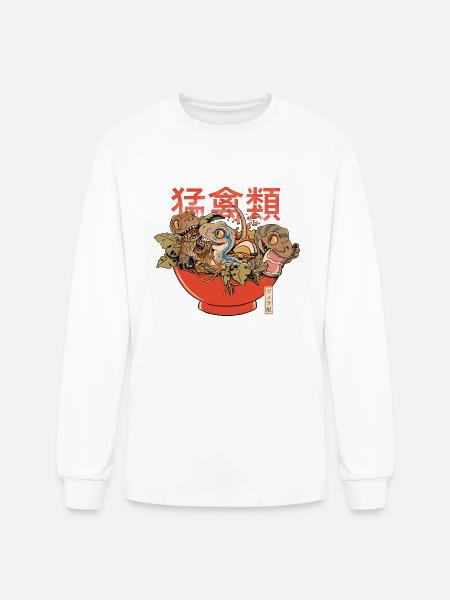Ramen Raptors - Men's Long Sleeve T-Shirt - white
