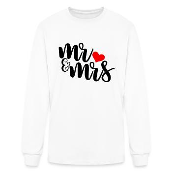 Mr Mrs - Men's Long Sleeve T-Shirt - white - Front