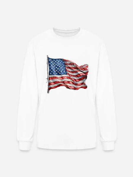America flag - Men's Long Sleeve T-Shirt - white