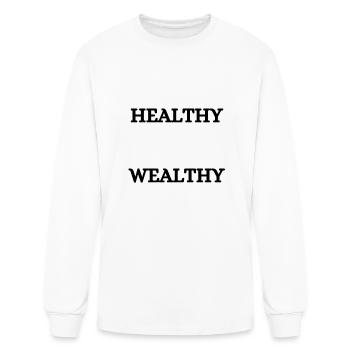 I Am Healthy I Am Wealthy - Men's Long Sleeve T-Shirt - white - Front