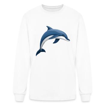 Dolfin jumping blue white Dolfin - Men's Long Sleeve T-Shirt - white - Front