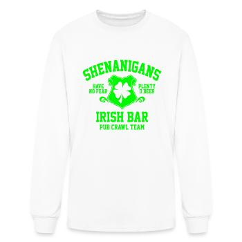 shenanigans irish pub crawl team - Men's Long Sleeve T-Shirt - white - Front