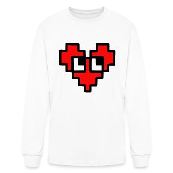 Red Pixel Heart - Men's Long Sleeve T-Shirt - white - Front