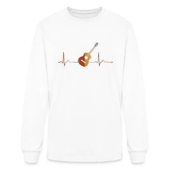 Acoustic Guitar Heartbeat - Men's Long Sleeve T-Shirt - white - Front