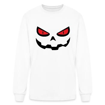 Jack o lantern pumpkin face with evil smile - Men's Long Sleeve T-Shirt - white - Front
