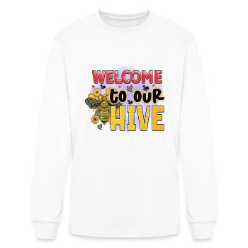 Bienvenue dans notre ruche - T-shirt à manches longues Homme - blanc - Devant