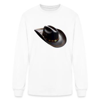 Black Cowboy Hat - Black Country Music - Men's Long Sleeve T-Shirt - white - Front