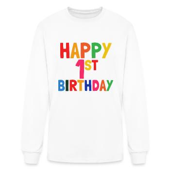 1st Birthday - Men's Long Sleeve T-Shirt - white - Front