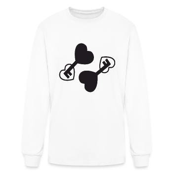LOVE HEARTS DESIGN - Men's Long Sleeve T-Shirt - white - Front